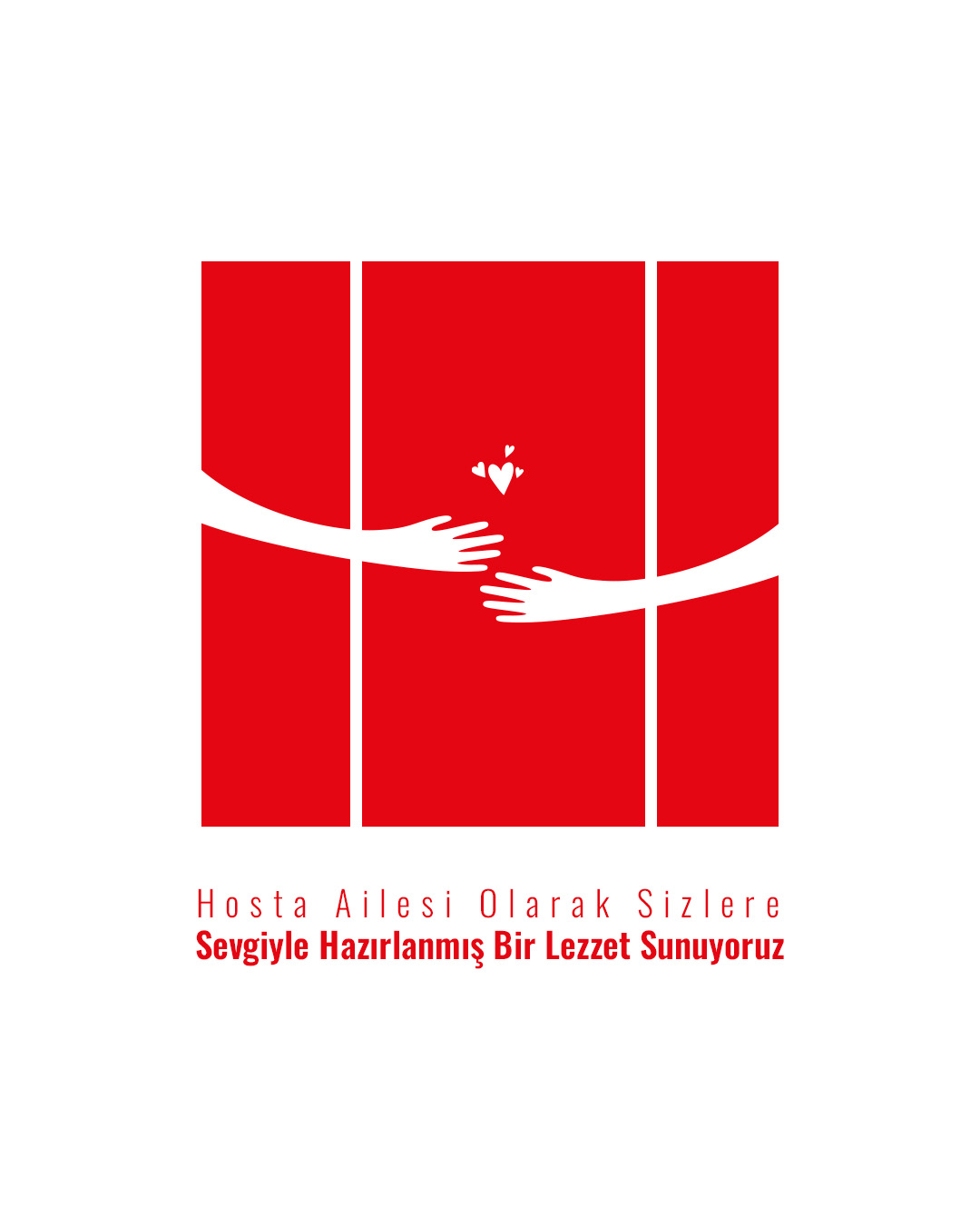 Hosta Döner logosu ve altında “Sevgiyle hazırlanmış bir lezzet sunuyoruz.” yazısı yer alıyor.